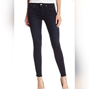 PAIGE Dark Blue Leggy Ultra Skinny Jean Raw Hem Size 27